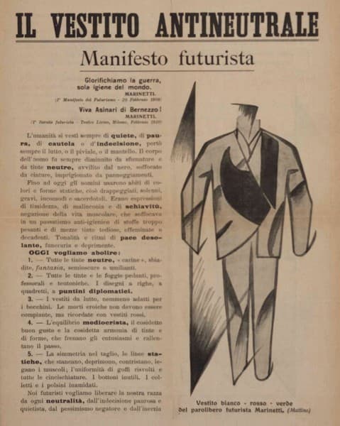 Manifesto futurista Il vestito antineutrale