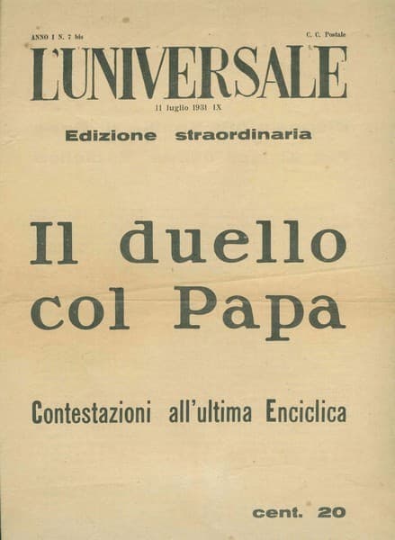 L’Universale Edizione straordinaria.  Il duello col Papa, Contestazioni all’ultima Enciclica