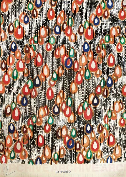 Progetto grafico di tessuto per la XI Triennale di Milano - esposizione internazionale delle arti decorative e industriali moderne e dell’architettura moderna